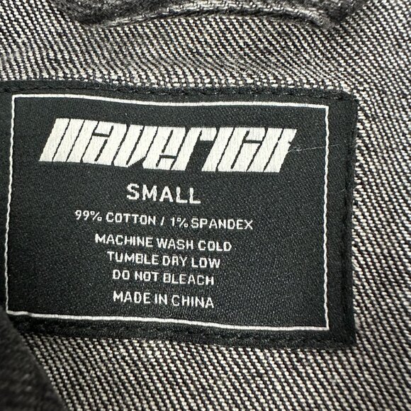 Maverick Clothing Co. Black Denim Jacket With Yellow Graphic Accents Small - Picture 5 of 7